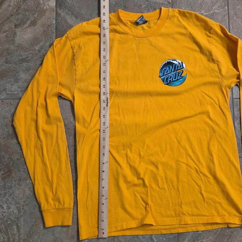 Santa Cruz Skateboards Mens Yellow Wave Logo Long Sleeve Graphic T-Shirt L - Picture 5 of 7